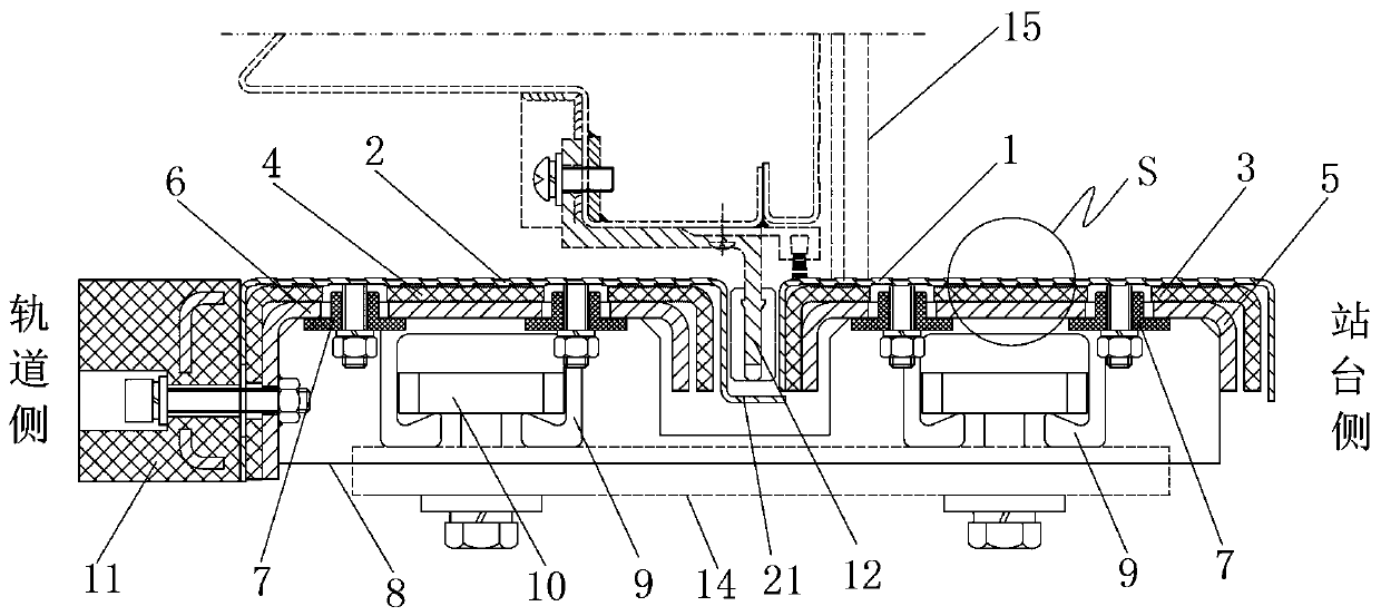 Insulation threshold device of urban rail transit platform door system