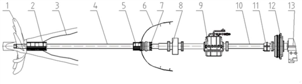 Two-stage longitudinal vibration isolation shafting