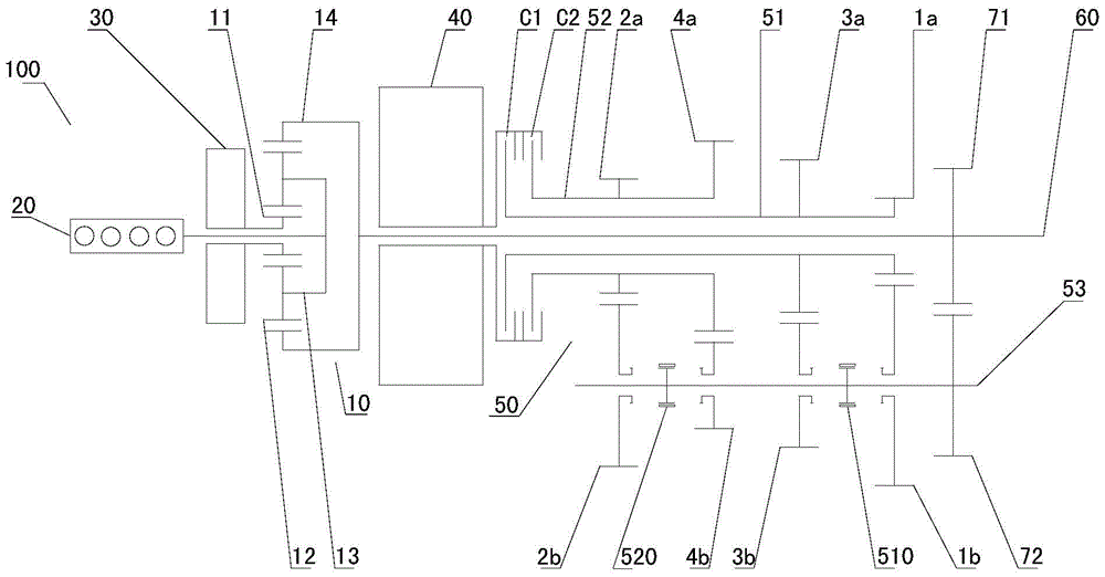 Power transmission system for vehicle and vehicle having same