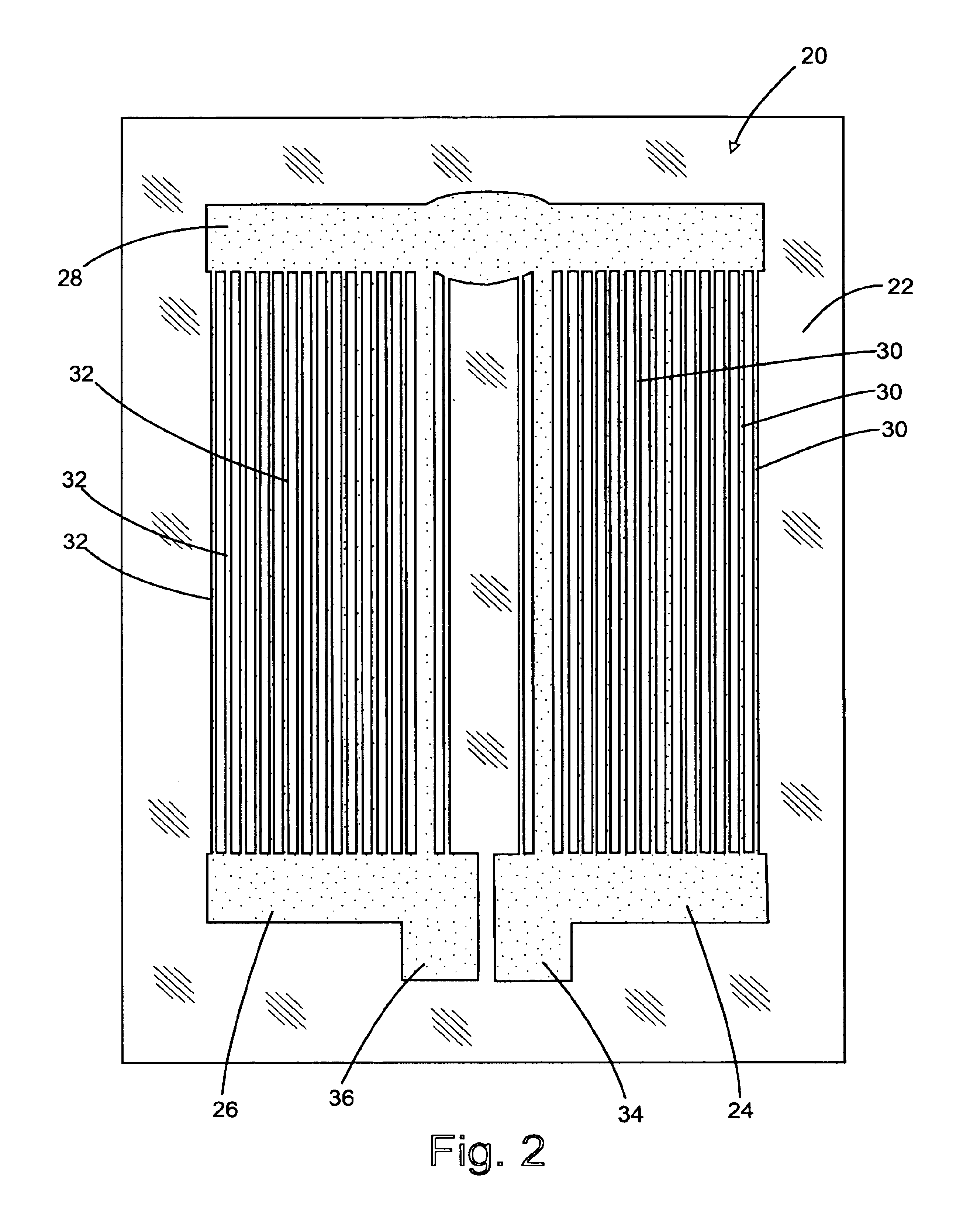 Heating elements deposited on a substrate and related method