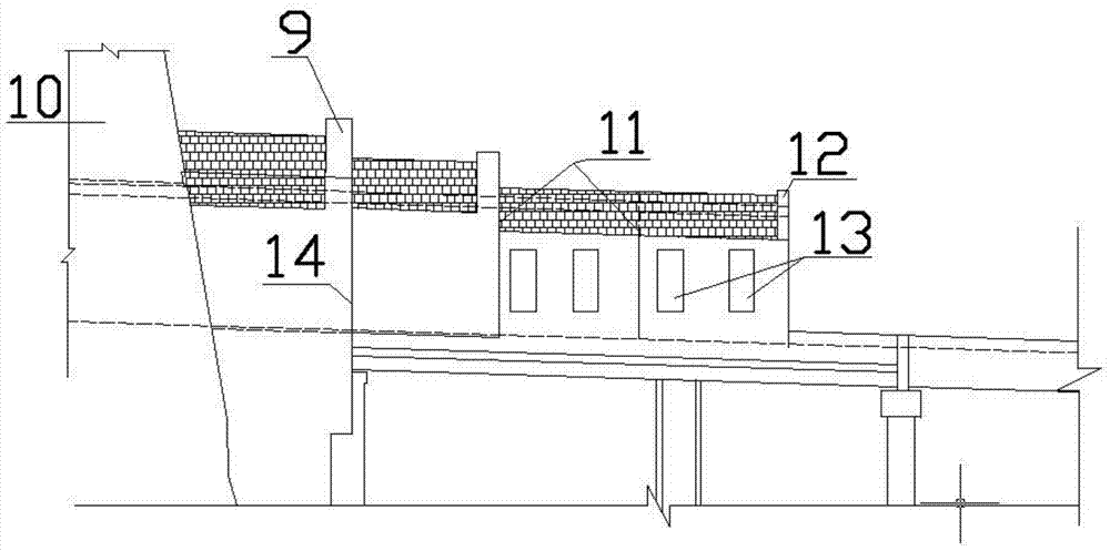 Falling stone prevention buffering structure for bridge and tunnel connection part