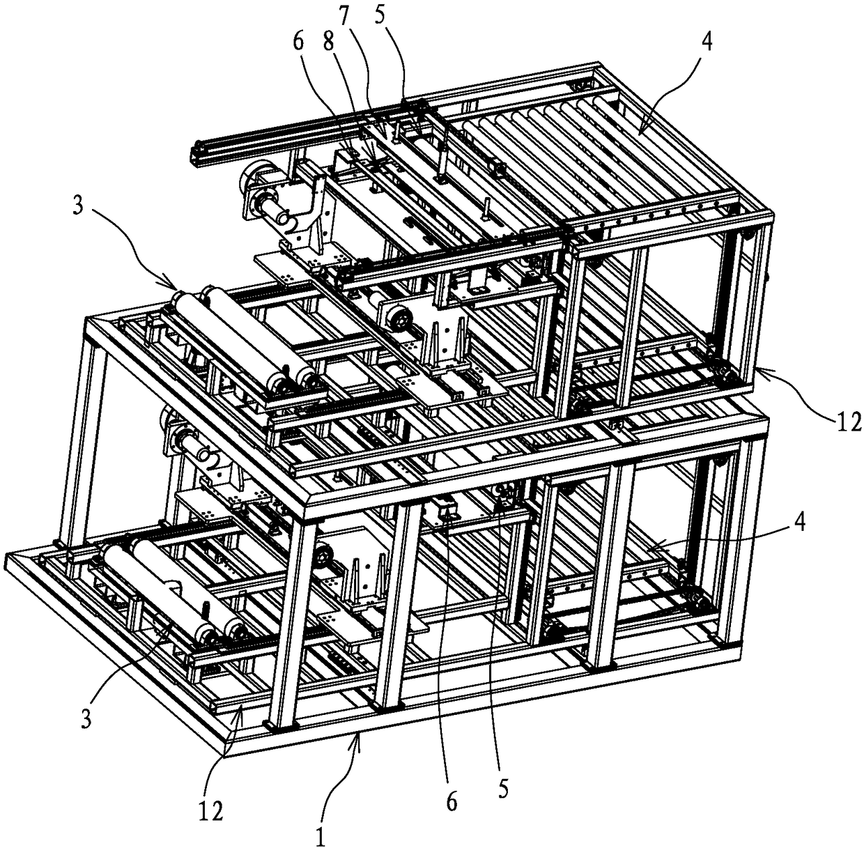 Automatic thin film replacing machine for plastic bag production