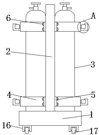 Oxygen tank fixing device for operating room