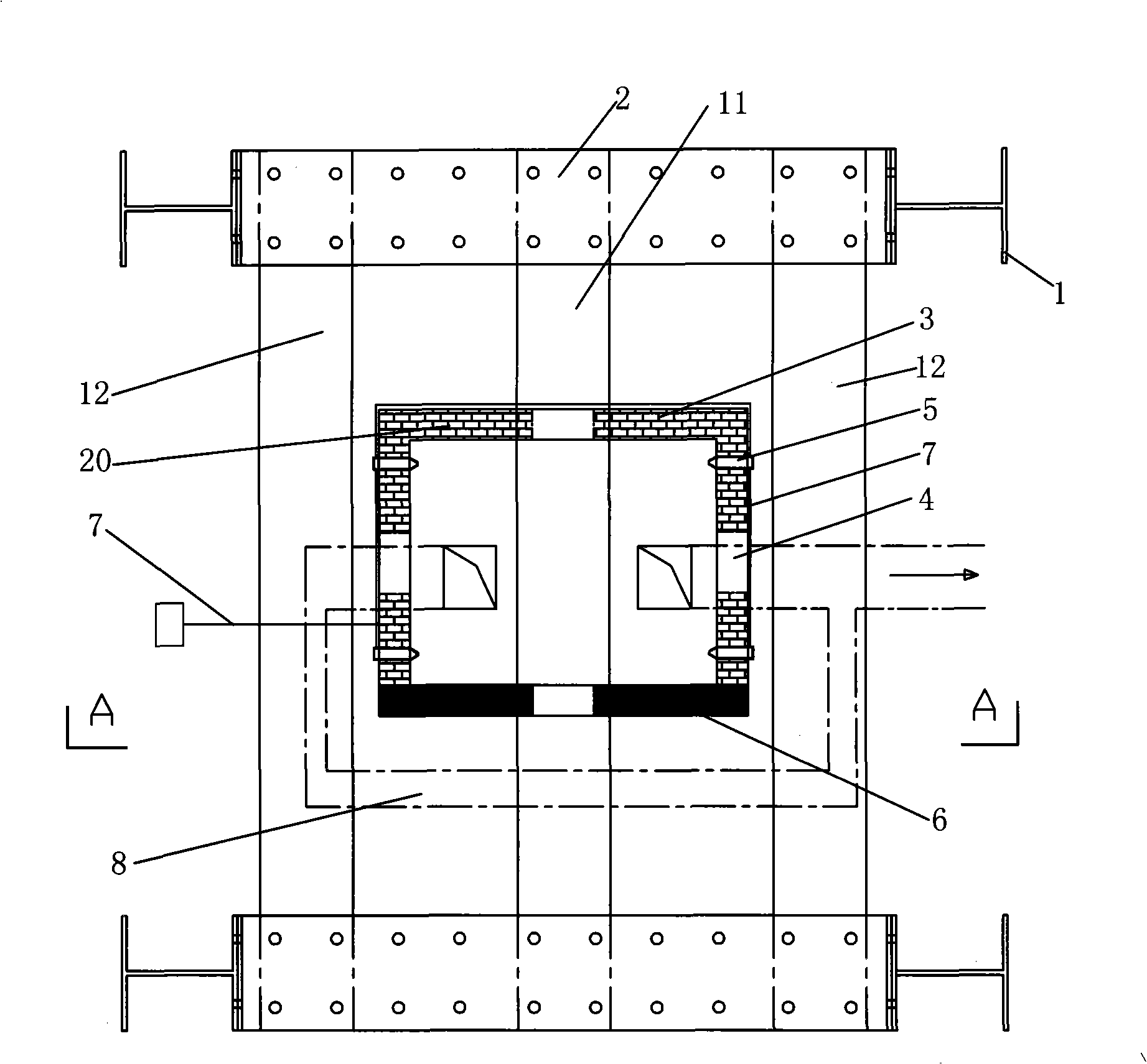 Fire-proof general-purpose test device of wall, column and frame node structures