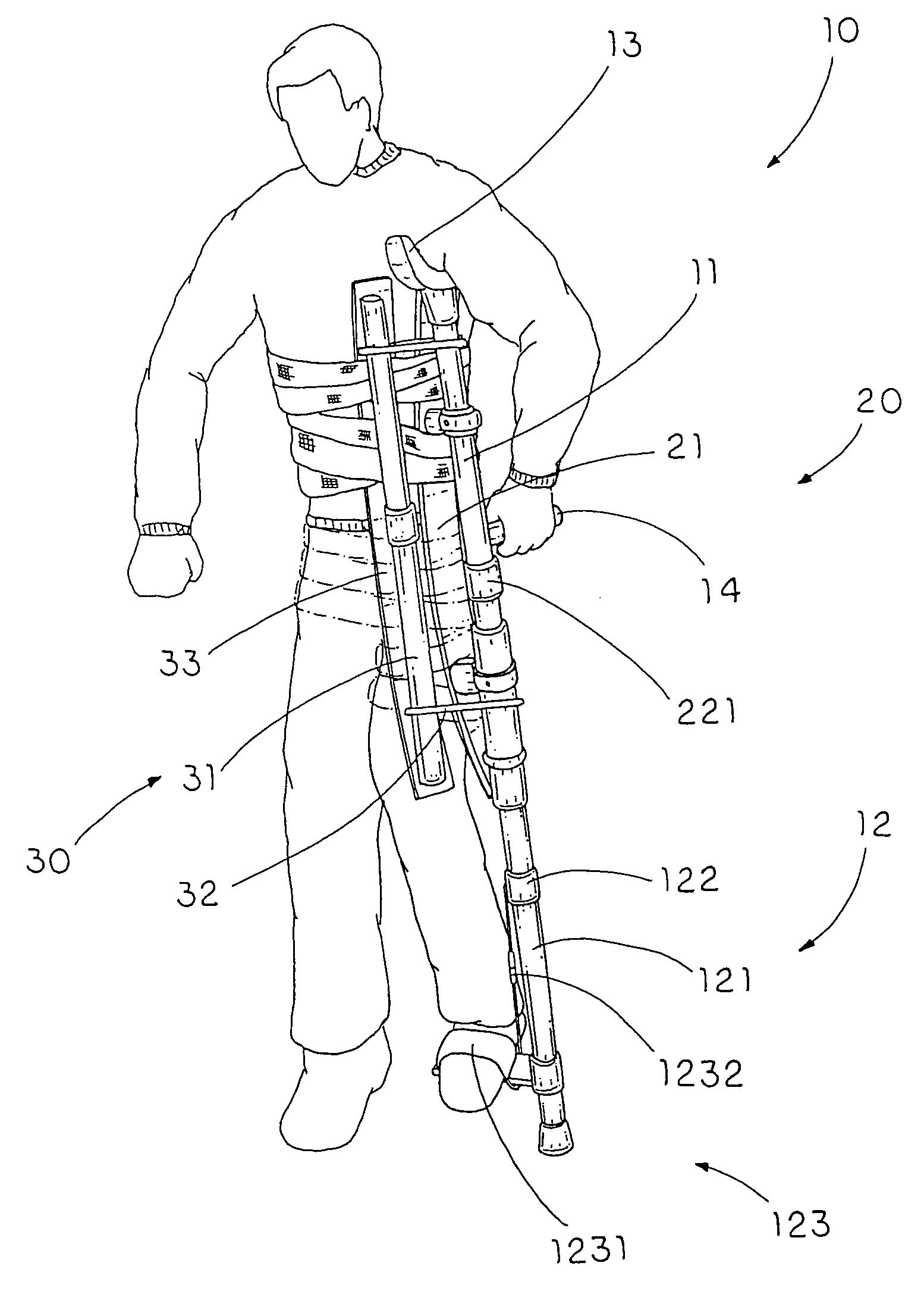 Ambulatory hip fixation-traction splint frame