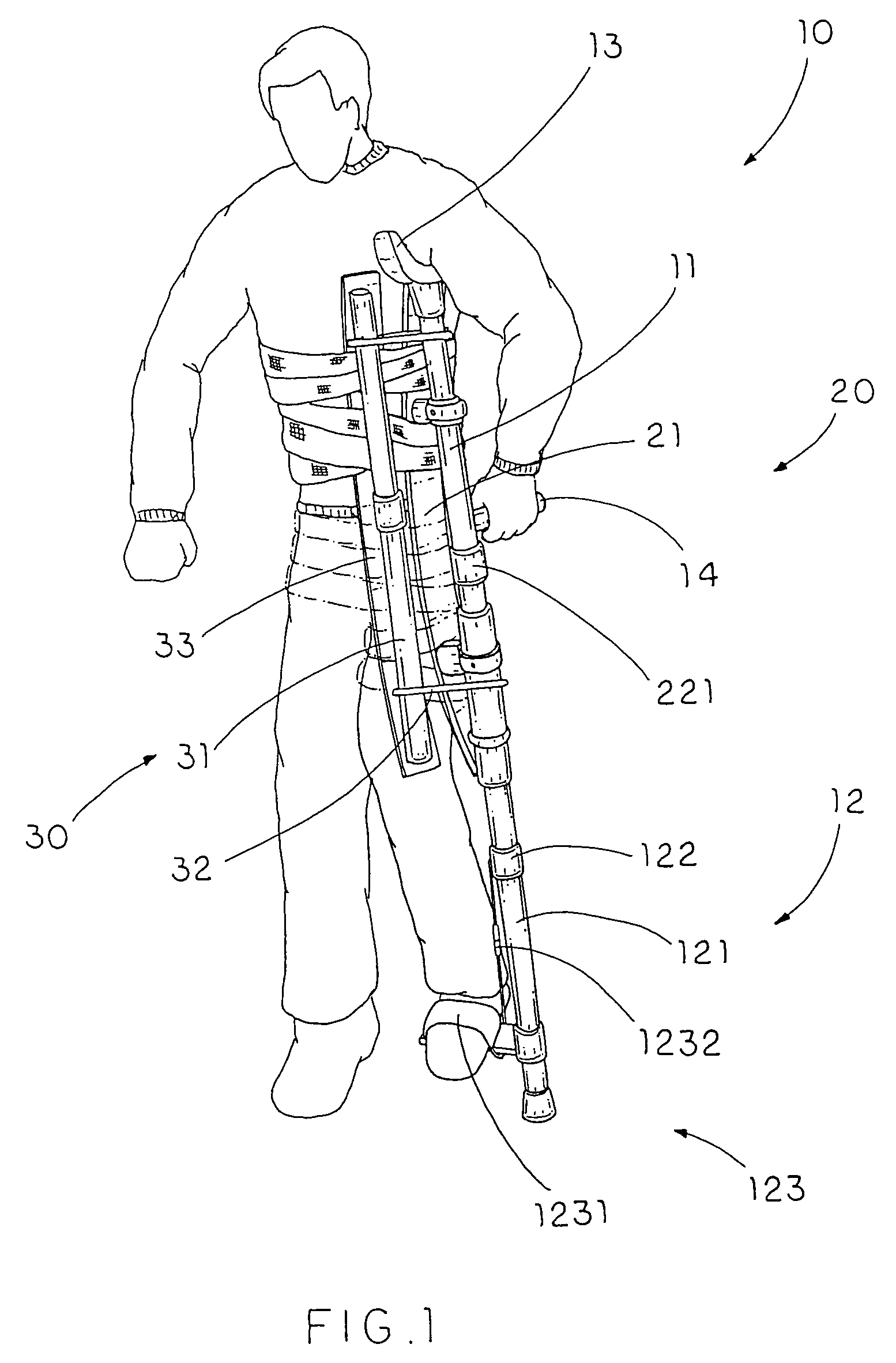 Ambulatory hip fixation-traction splint frame