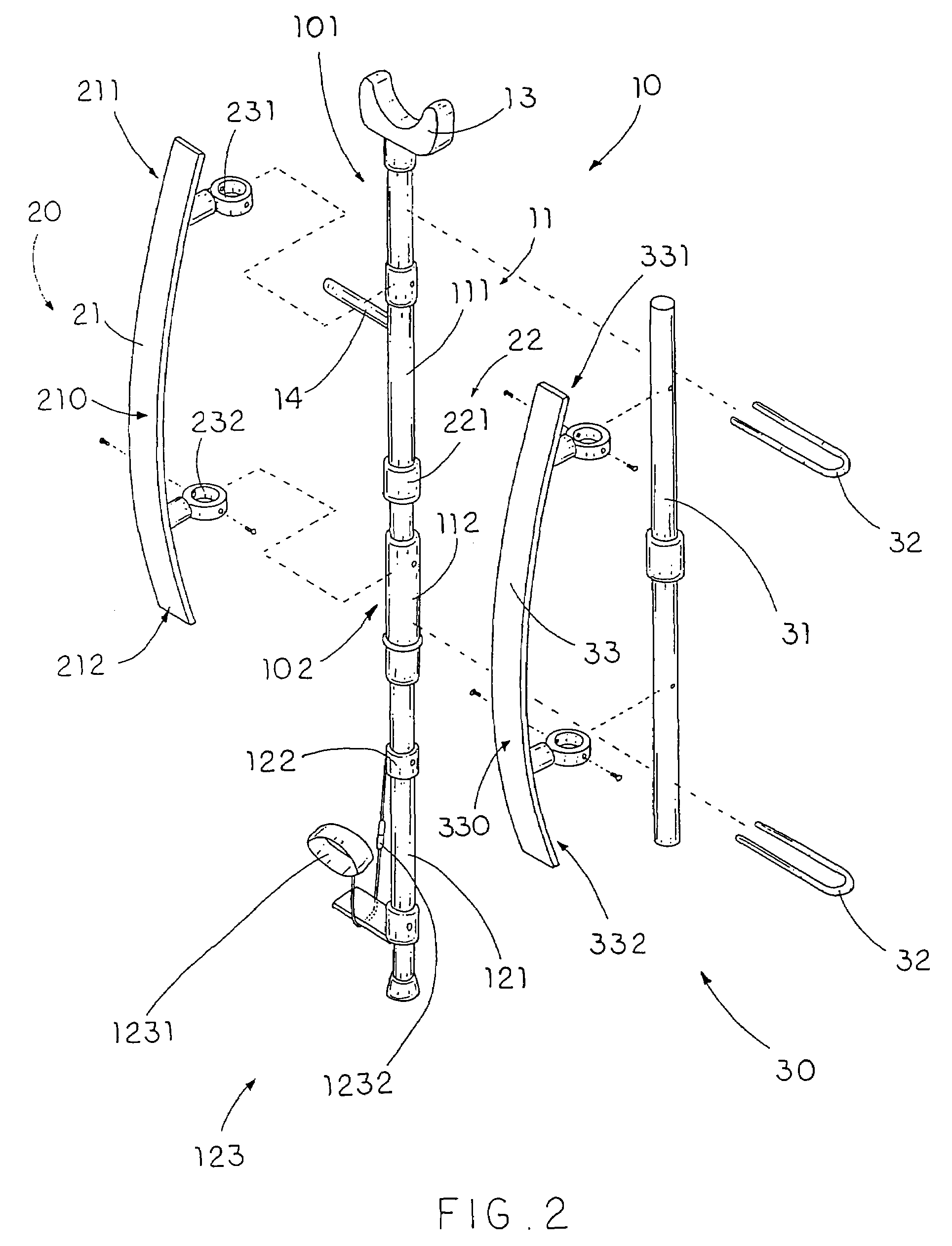 Ambulatory hip fixation-traction splint frame