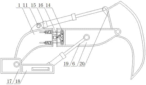 Damping device for mechanical arm of excavator