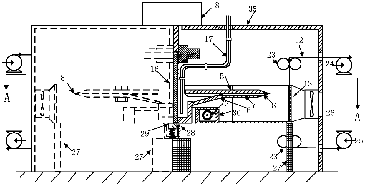 Continuous collection device for nanofibers spun through centrifugation and static electricity