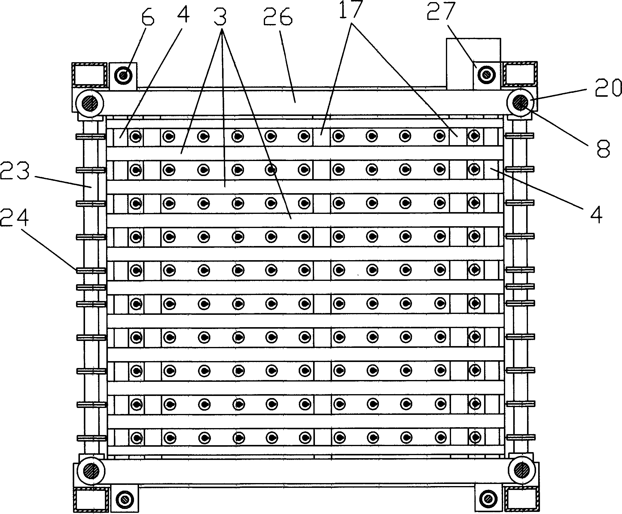 Double curved toughened glass cooling forming device