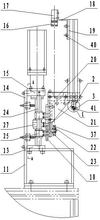 A lag angle precision detection device capable of adjusting feeder height