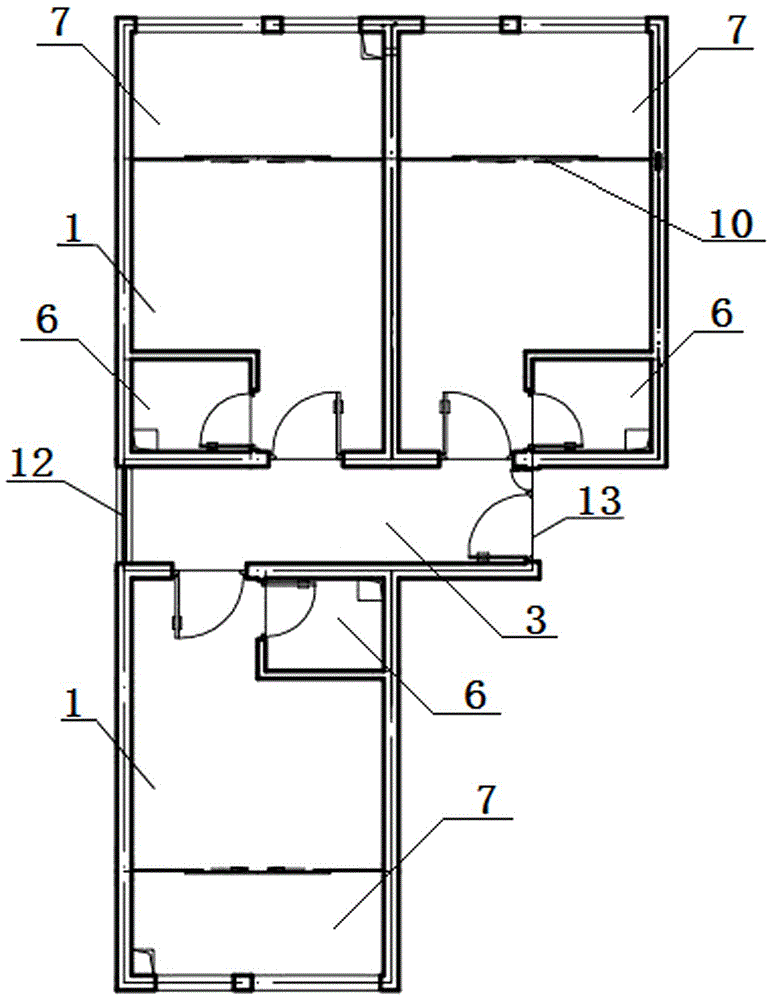 Residential type facilitating self-occupation and leasing