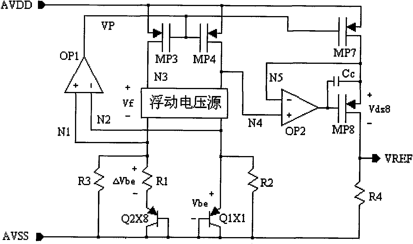 High power supply rejection ratio (PSRR) reference source circuit with adjustable output