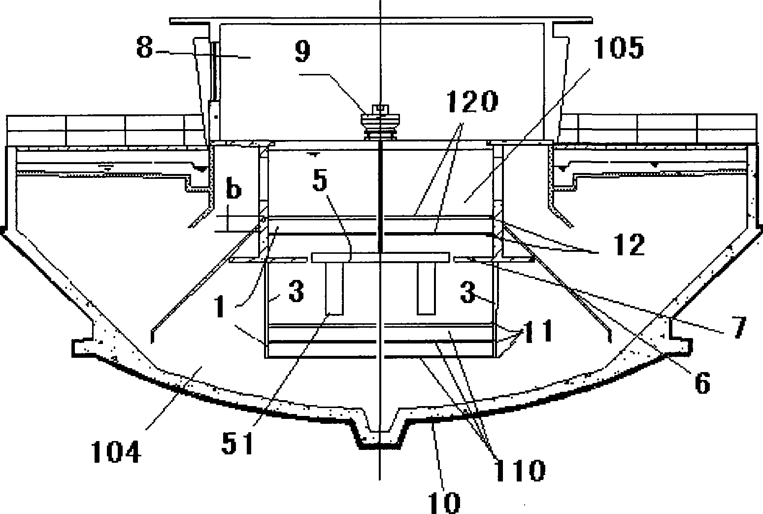 Seawater clarifier turbulence construction and clarifier thereof