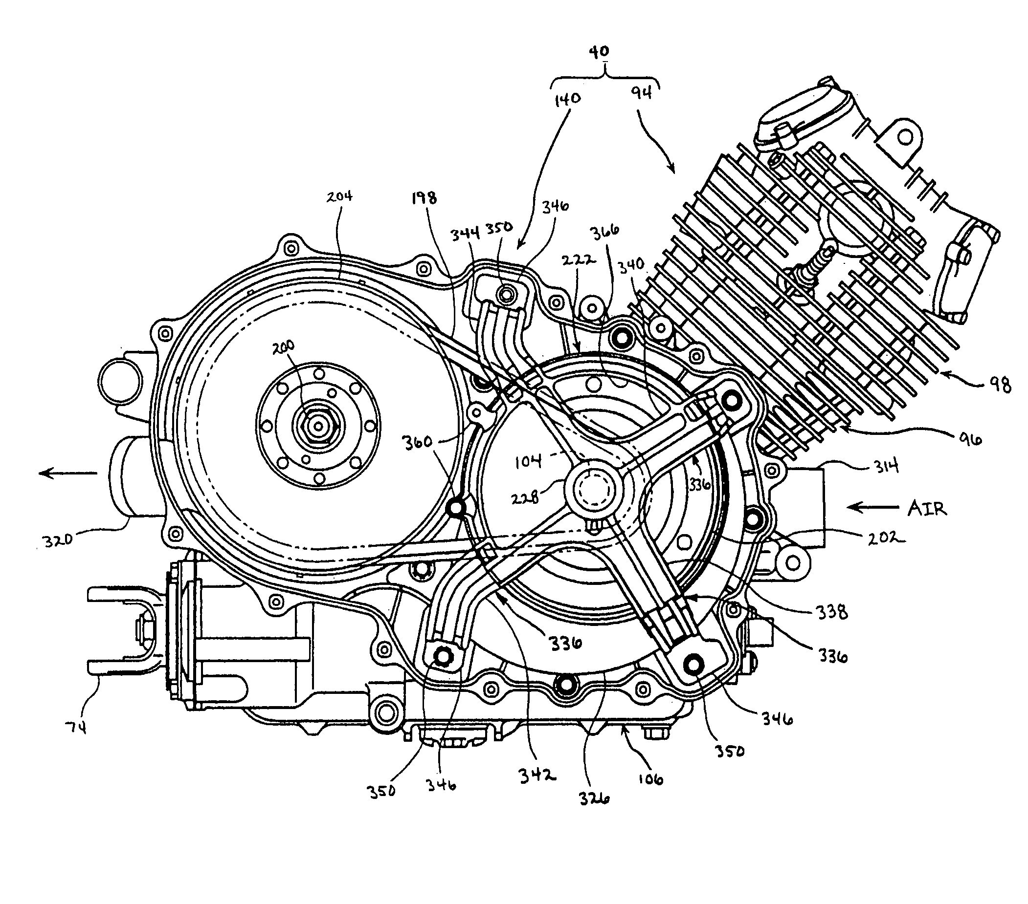 Drive belt cooling structure for engine