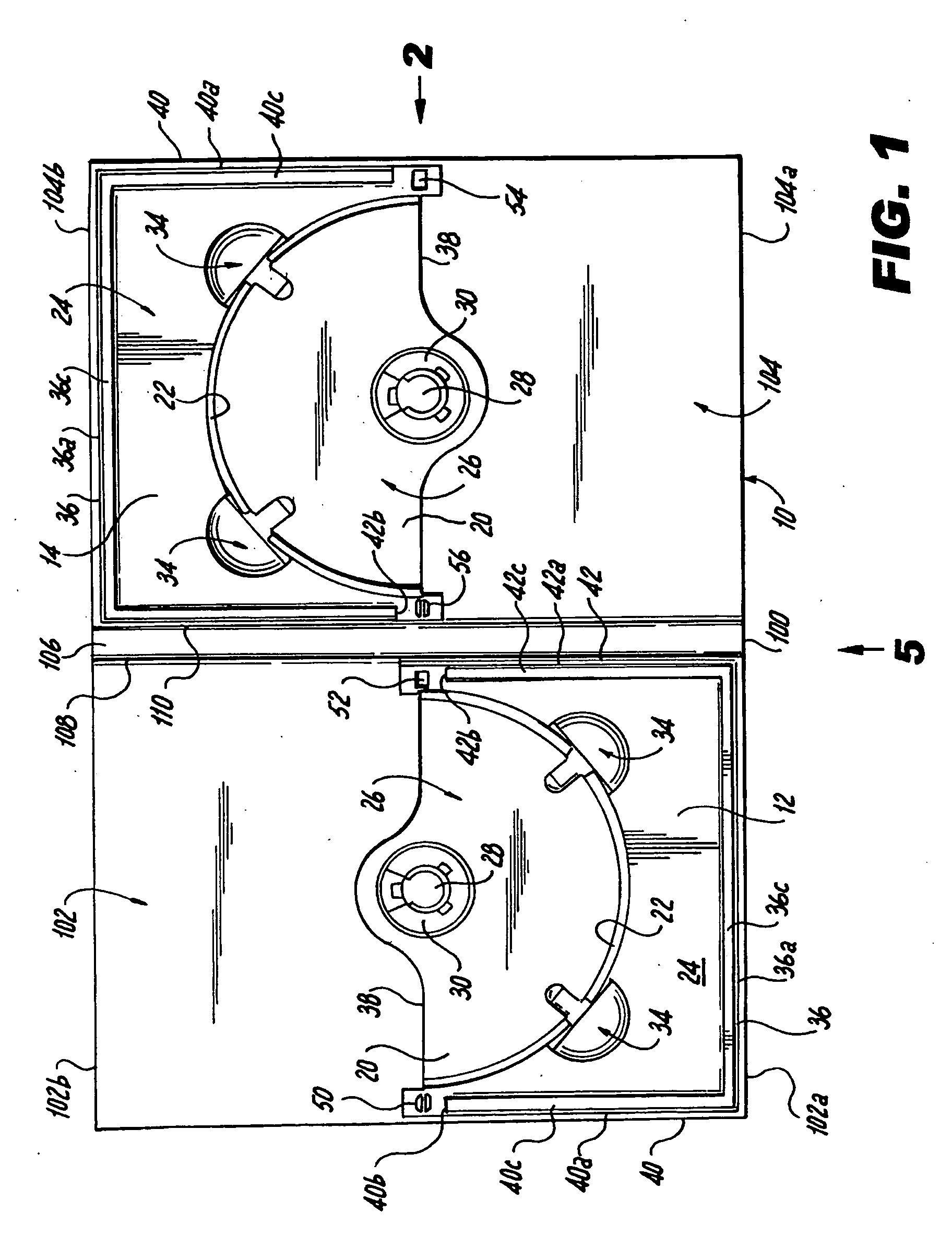 Package with aligned discs on opposite covers