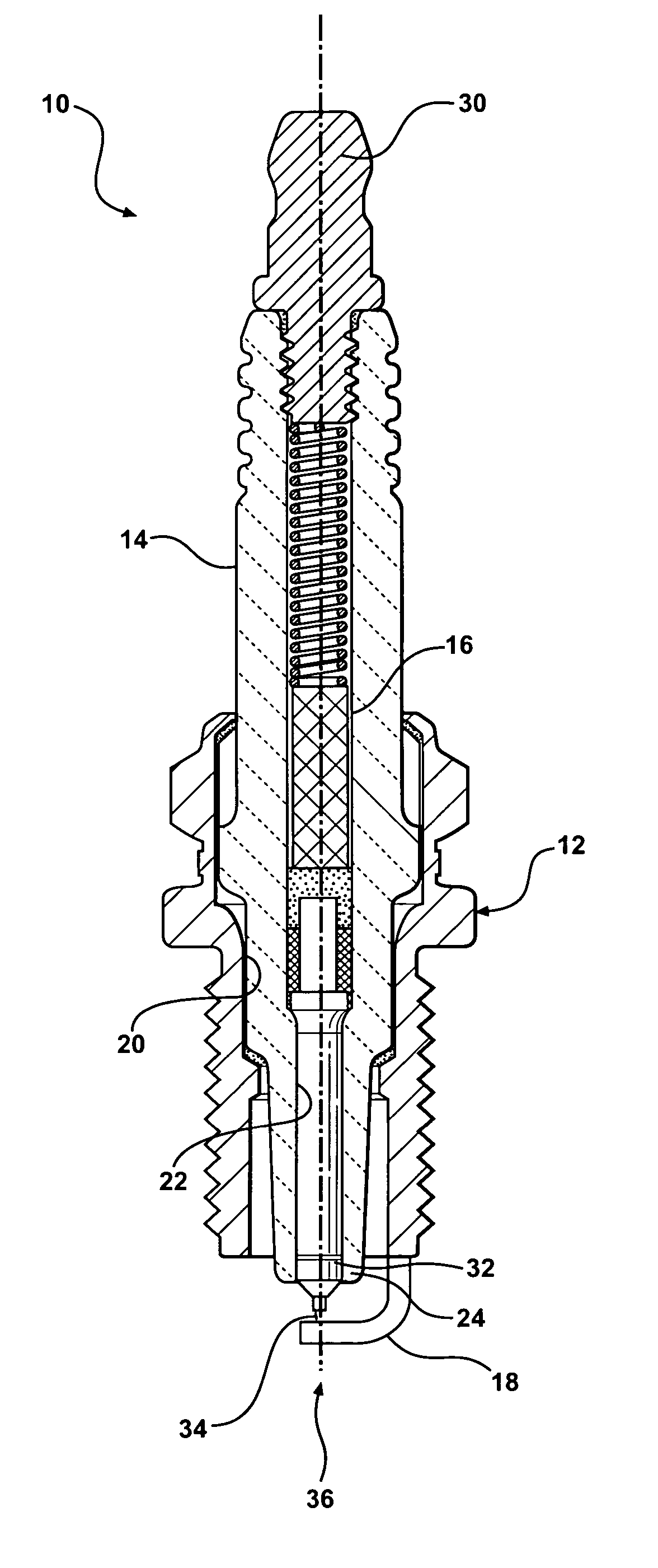 Ceramic with improved high temperature electrical properties for use as a spark plug insulator