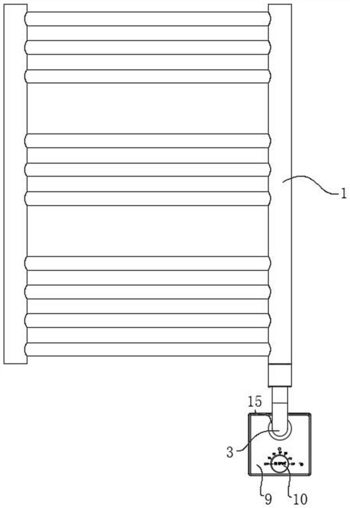 Concealed waveband control electric heating towel rack