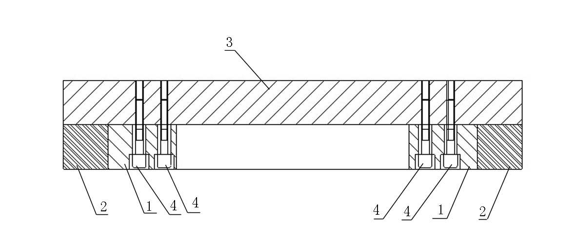 Female mold split block assembly of large-scale double punching mold