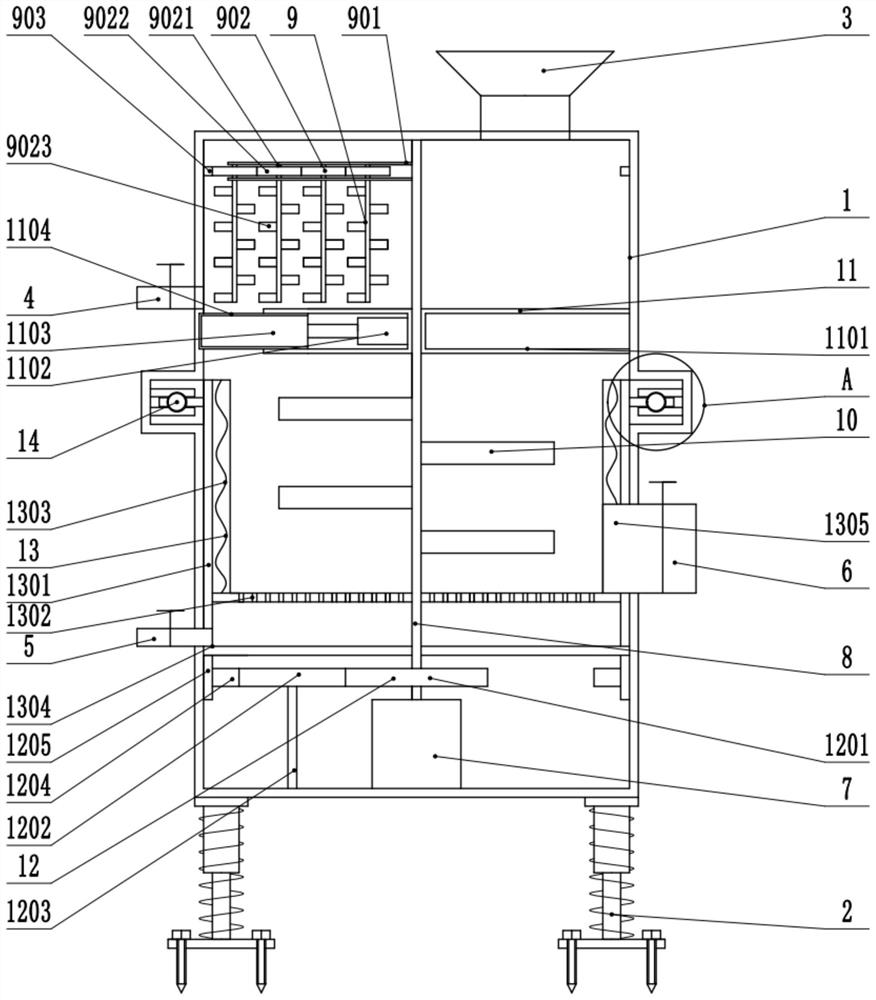 Wool cleaning and drying device for animal husbandry