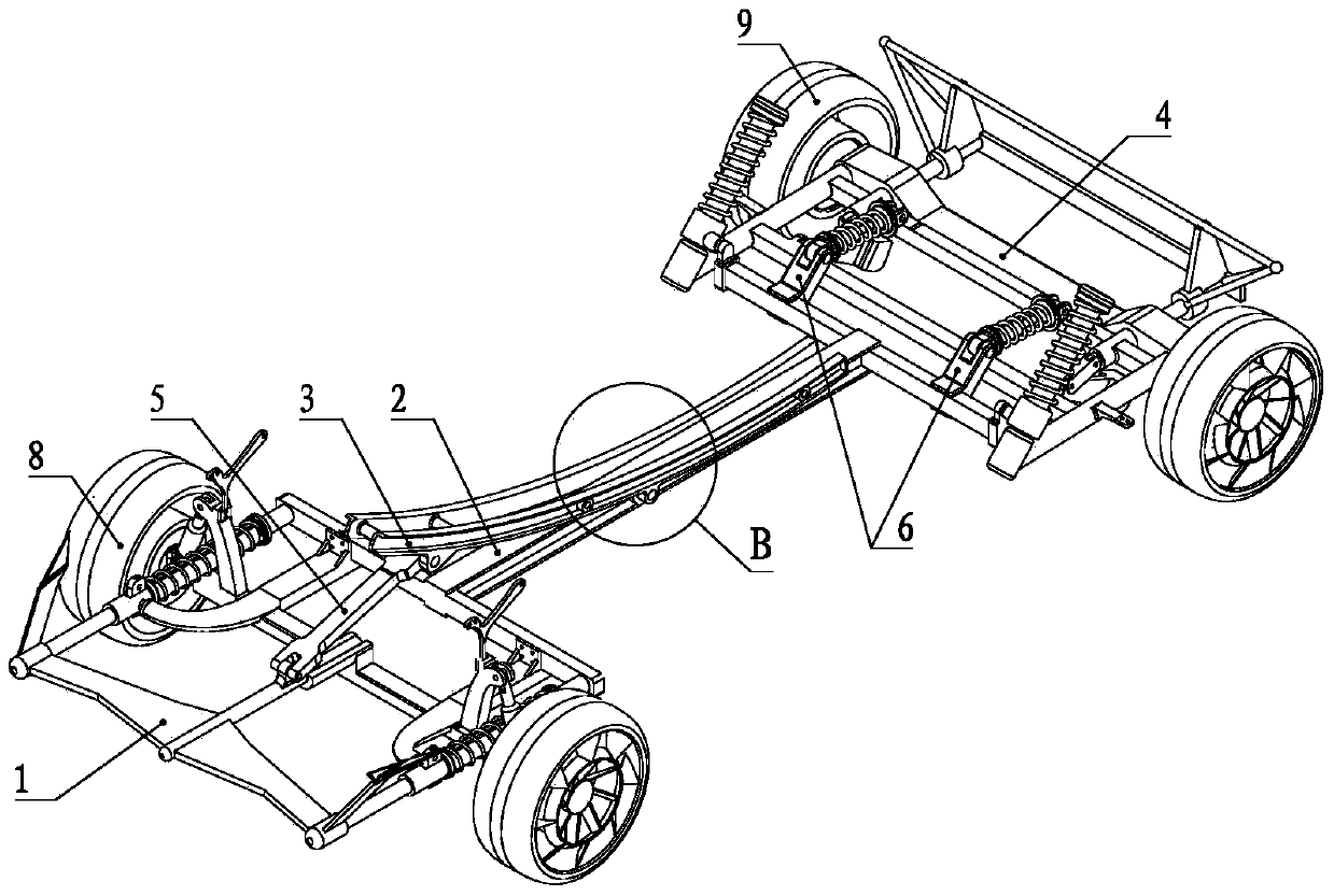 A car chassis with impact protection function