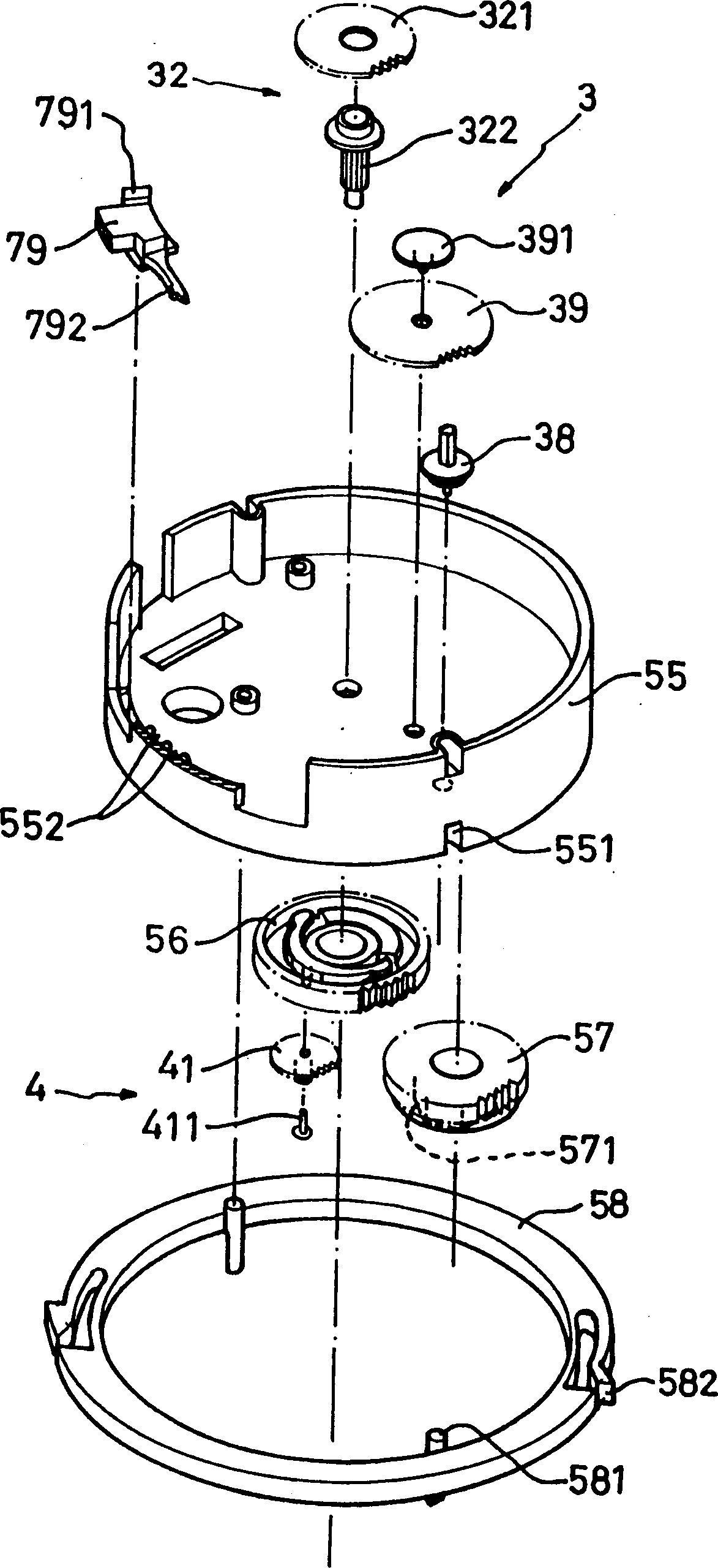 Clock movement with world time zone display