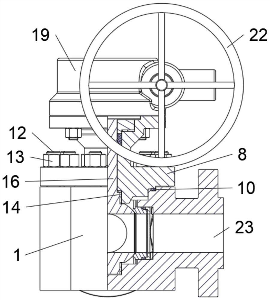 Angle type duplex ball valve for nuclear submarine and using method thereof