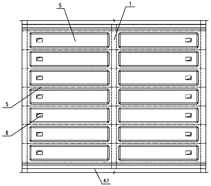 Box type top plate structure for large-span city tunnel