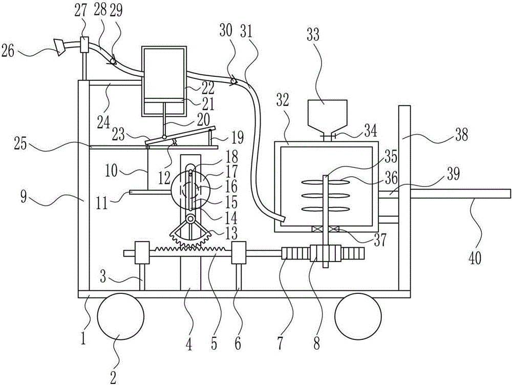 High-efficiency fertilizing device for planting forage grass in animal husbandry