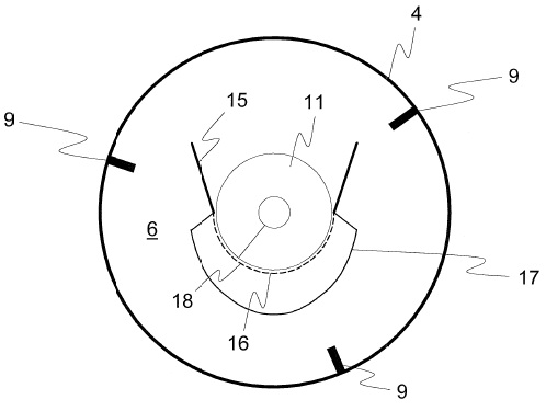 Device and method for removing sieving material from a liquid