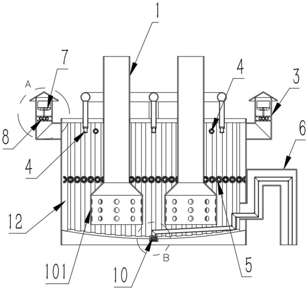 Efficient energy-saving wet dust collector based on cell biological mechanism