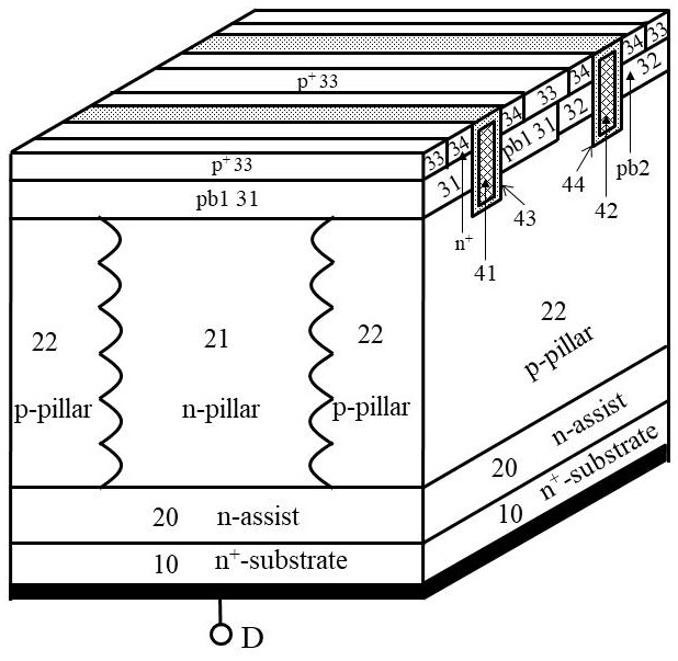 Super junction MOSFET with reverse conductive trench gate structure