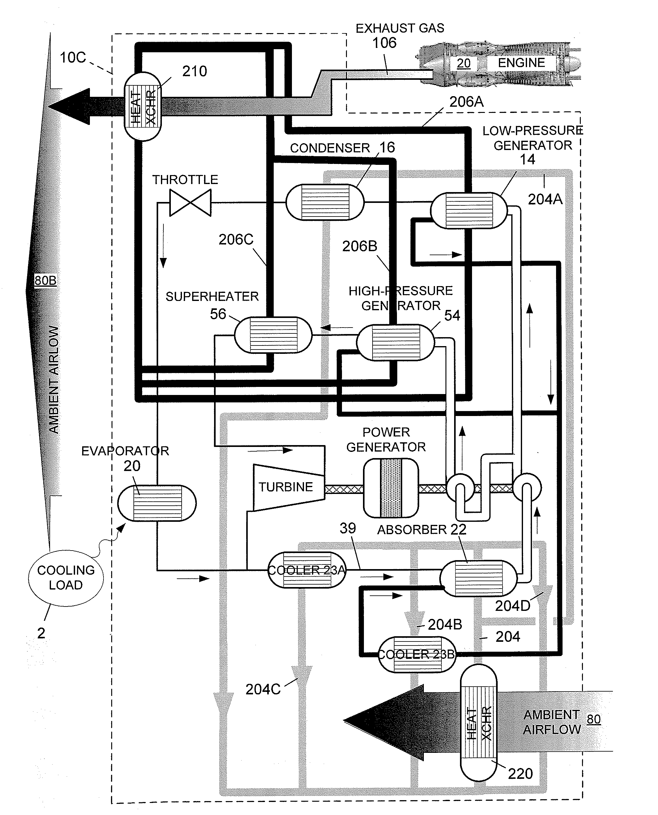 Integrated absorption-cycle refrigeration and power generation system