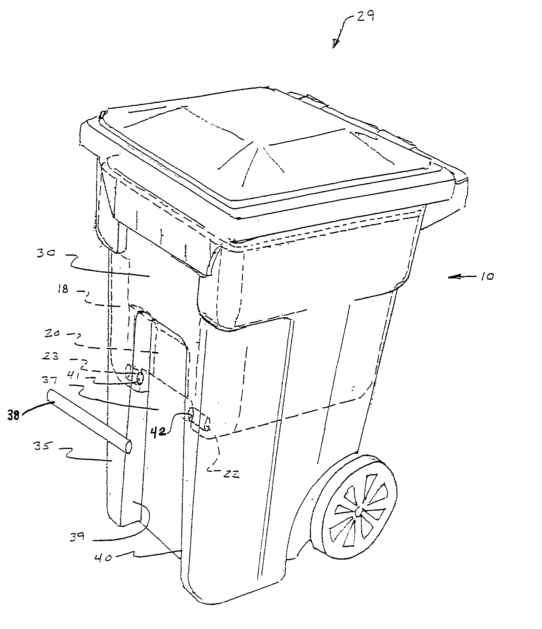 Insert for a rollout type waste container and waste container assembly