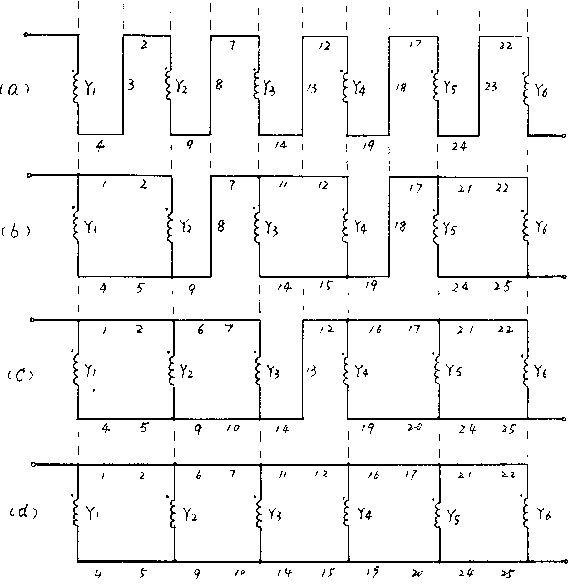 Point-divided full-voltage generation technology adapted to large range changes of rotating speed