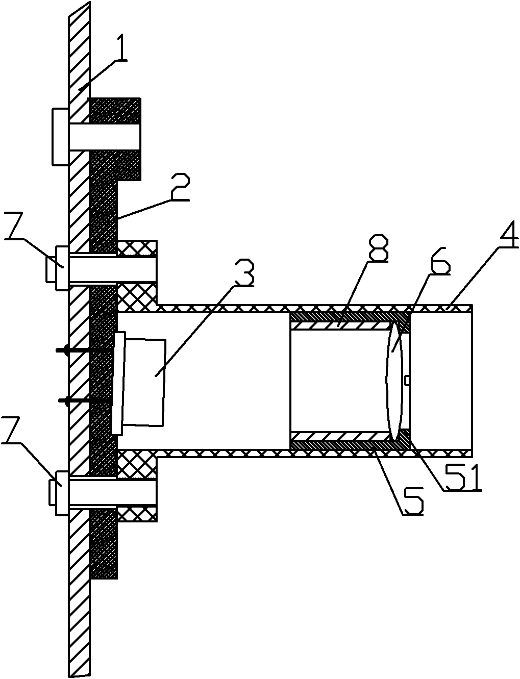 Three-dimensional adjustable laser transmitting device of anti-collision radar system