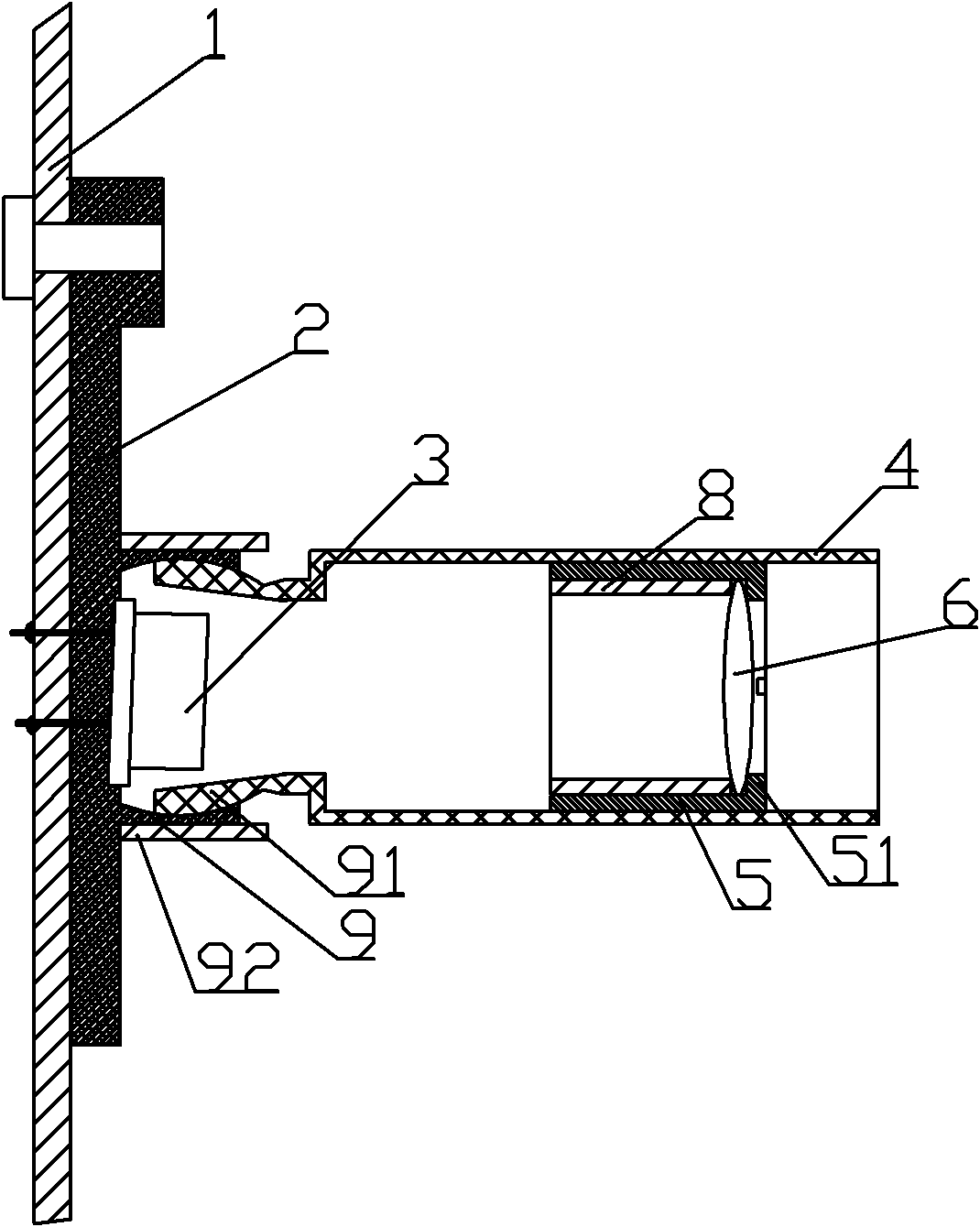 Three-dimensional adjustable laser transmitting device of anti-collision radar system