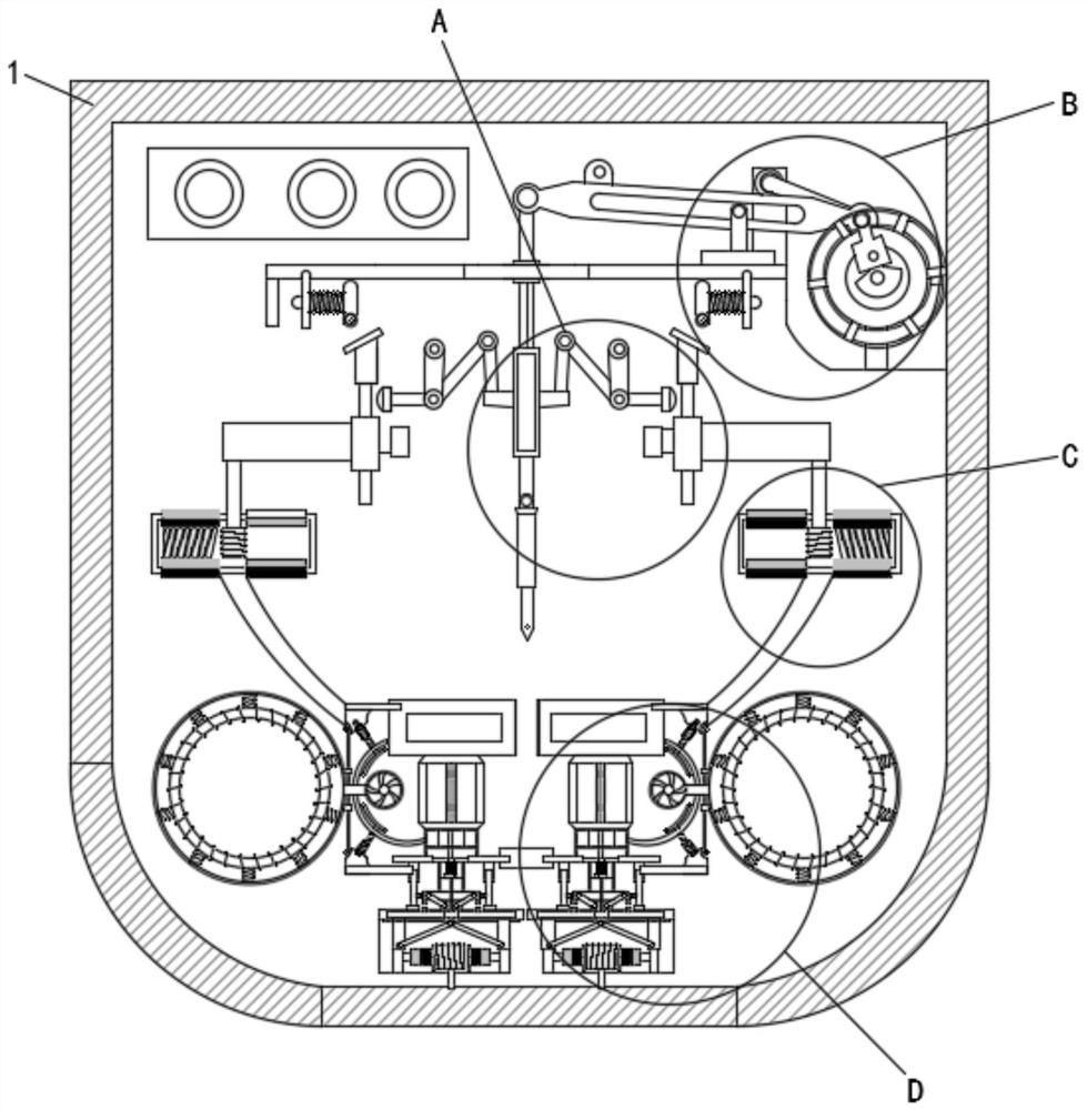 Environment-friendly polar fleece fabric sewing machine head assembly capable of preventing fluff blocking