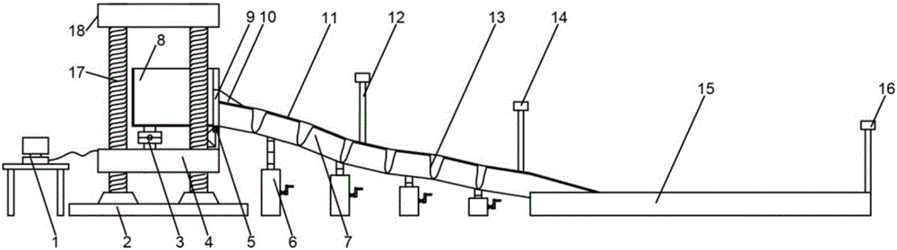 Flow-path-adjustable debris flow simulation test system