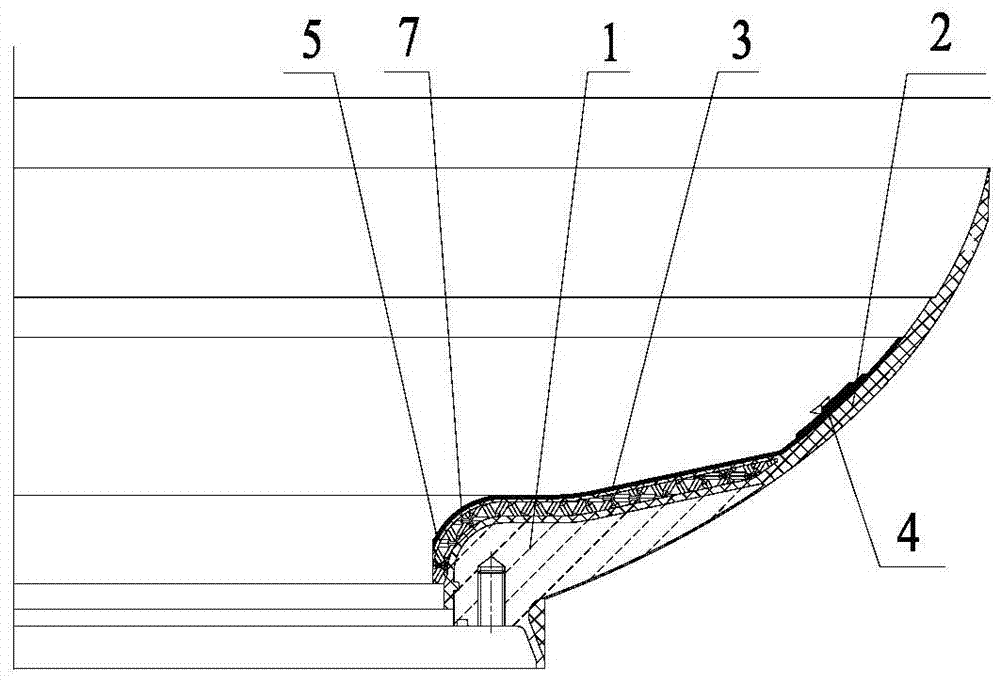 Seal head heat insulating layer forming method and mold of filament winding engine heat insulating structure