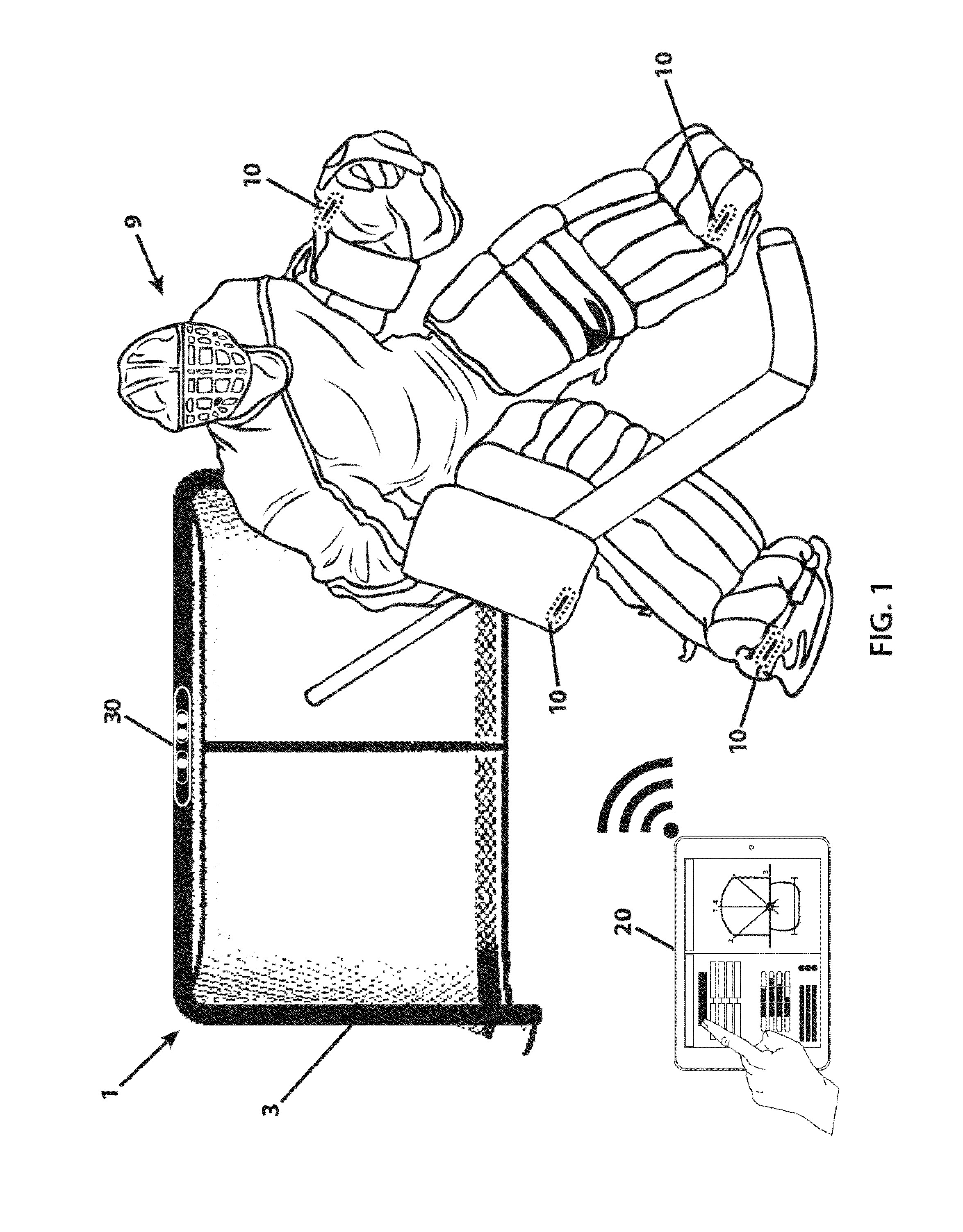 Methods and apparatus for goaltending applications including collecting performance metrics, video and sensor analysis