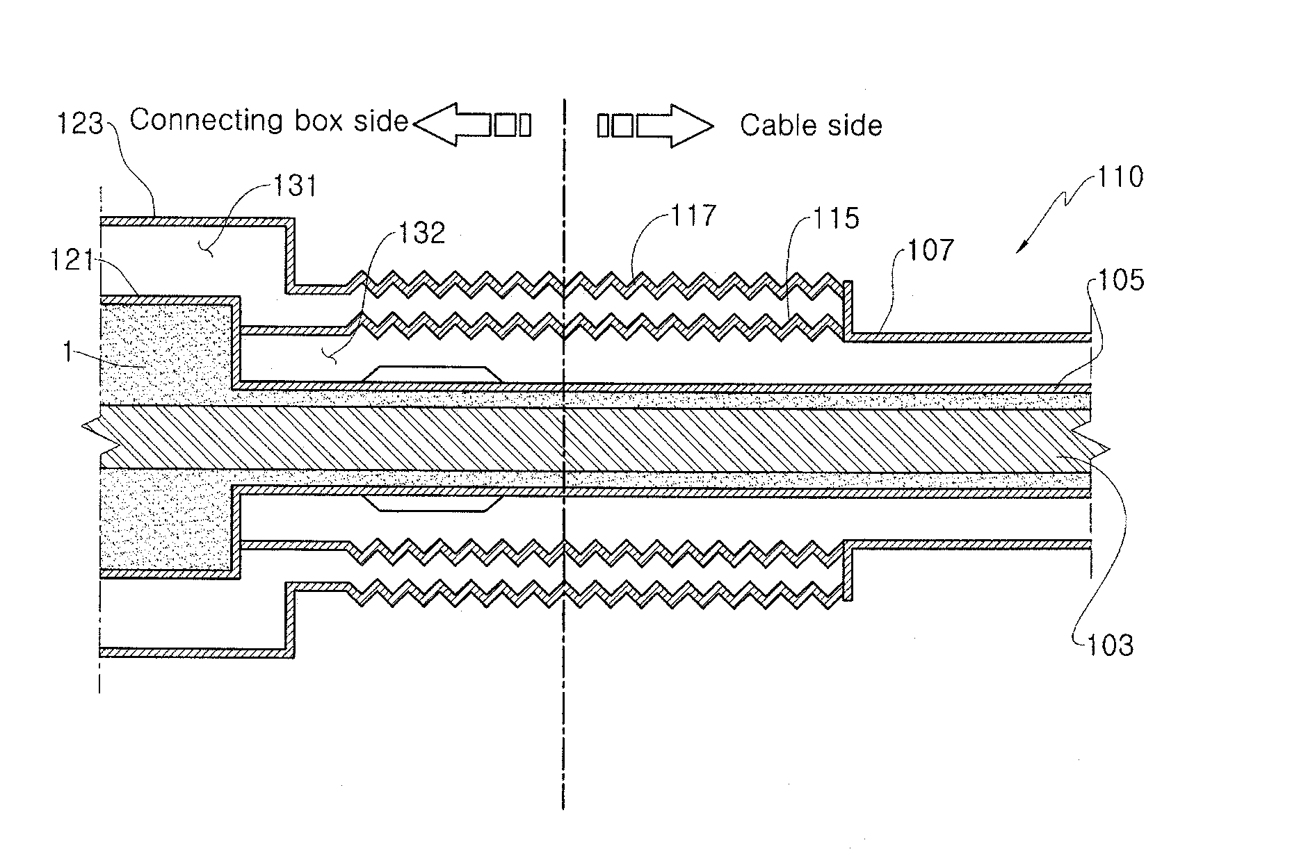 Cryostat of superconducting cable