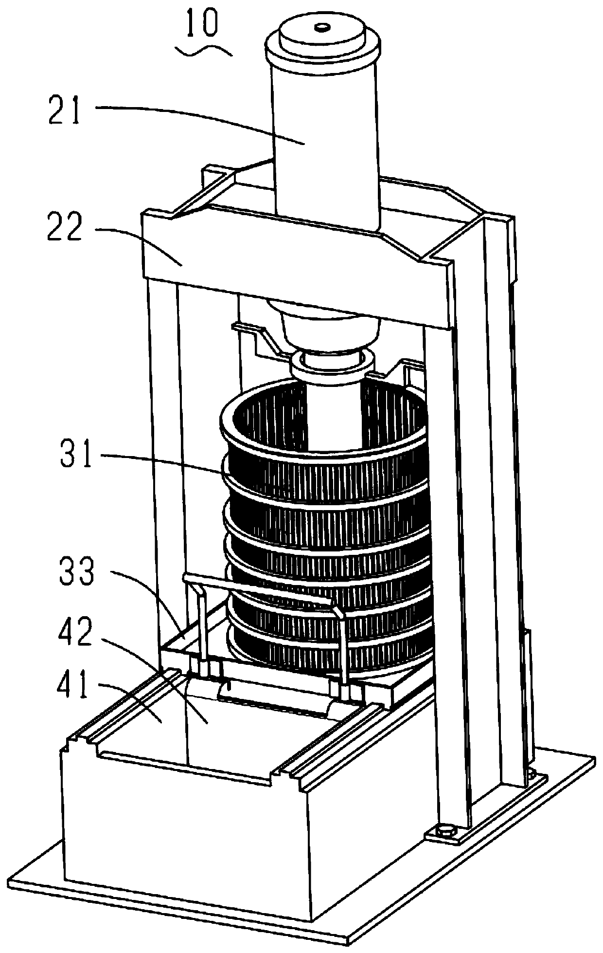 Non-continuous inlaid combination type animal grease squeezing device