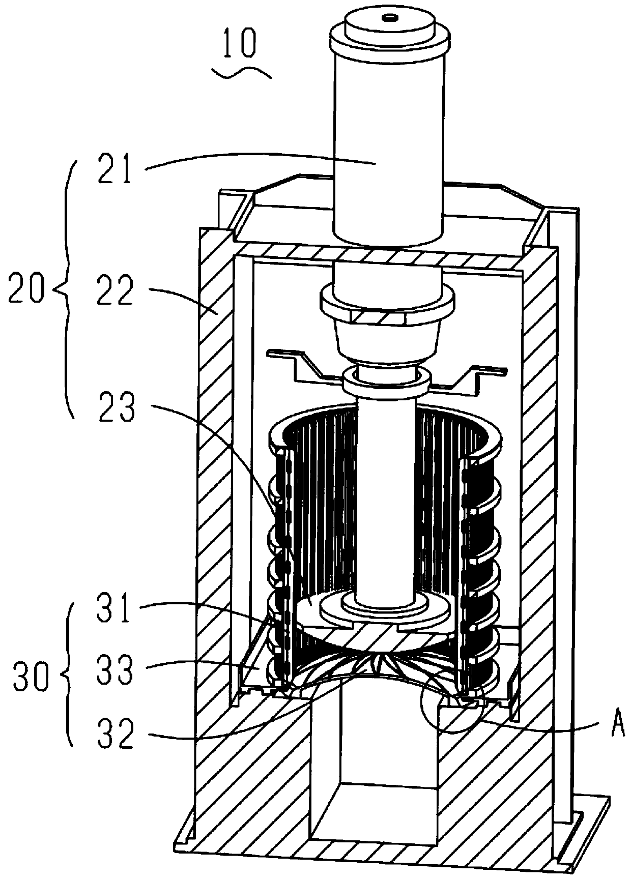 Non-continuous inlaid combination type animal grease squeezing device