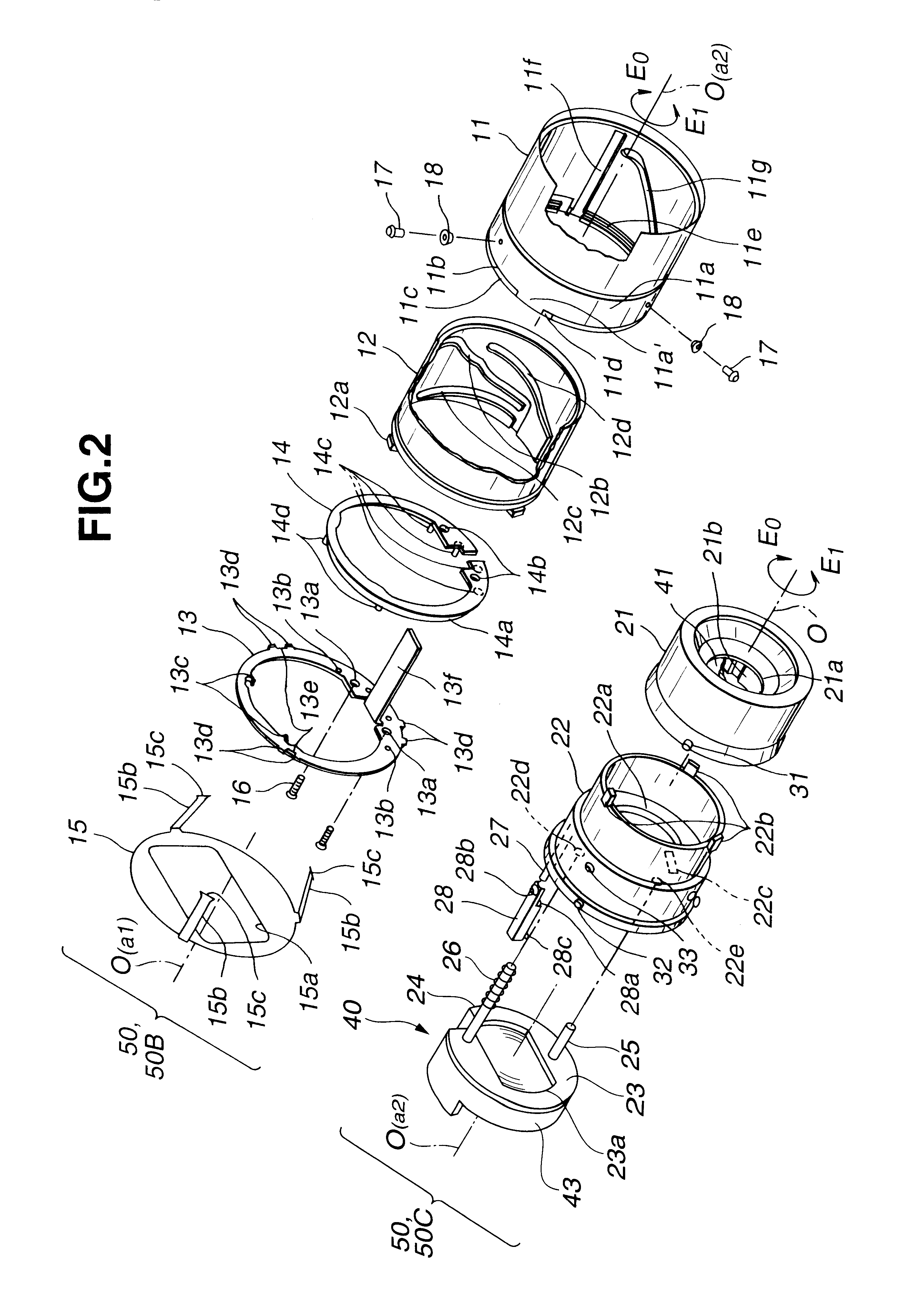 Lens housing having aperture device