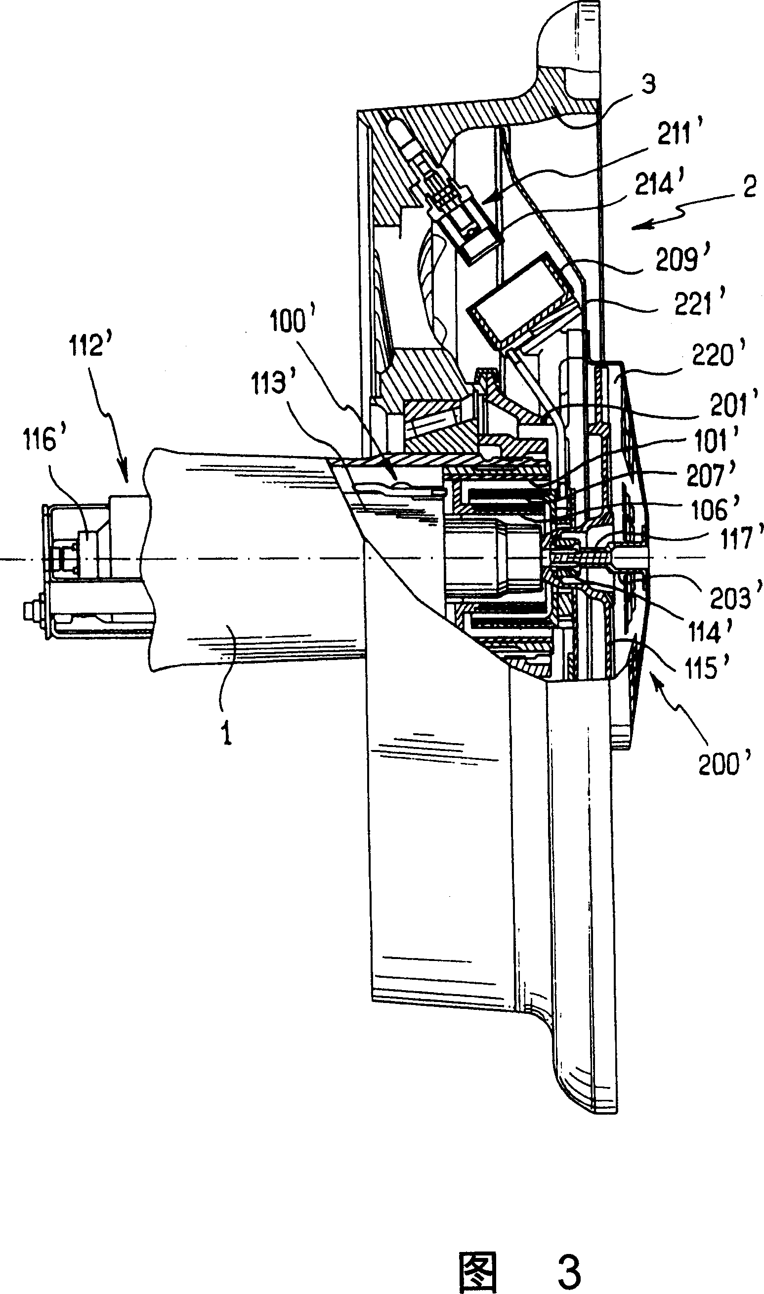 End portion of an axle of a vehicle, especially for aircrafts