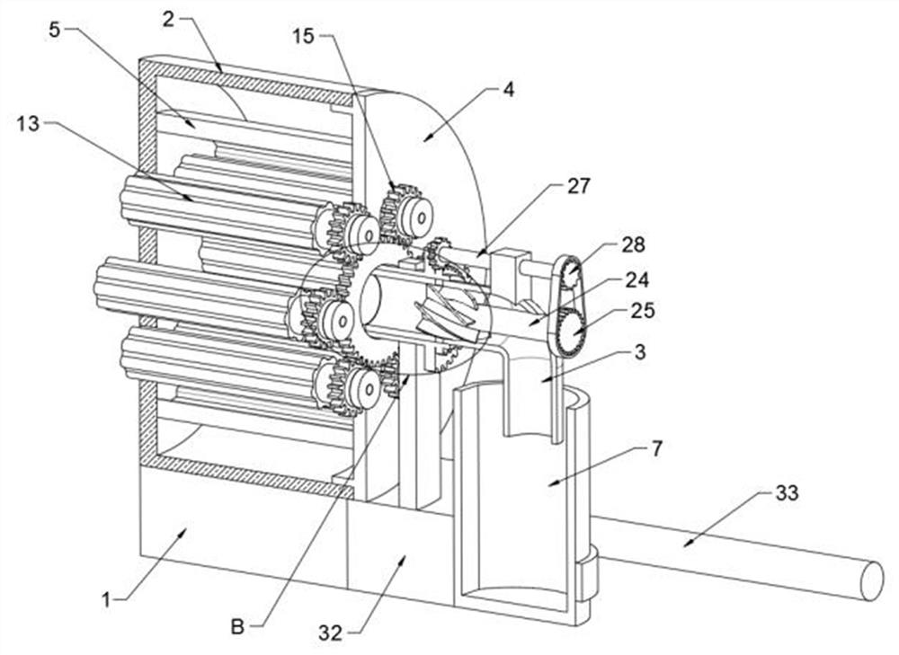 Small wood component rotary grinding device with anti-corrosion effect