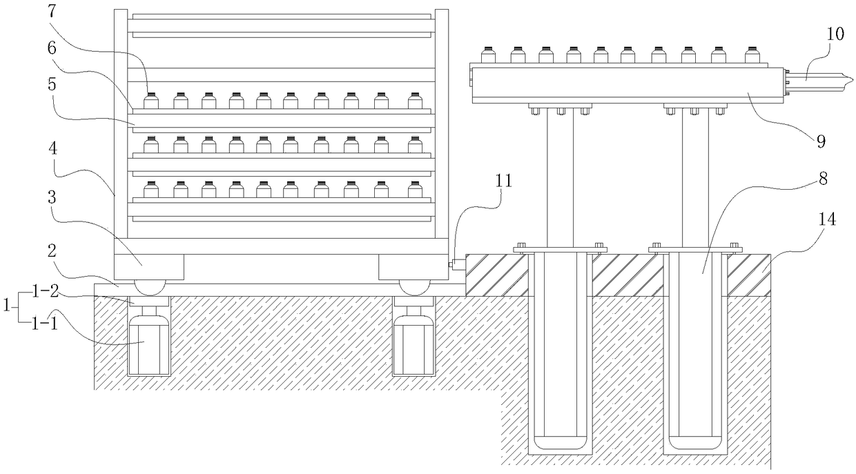 Finished glass bottle loading and placing device