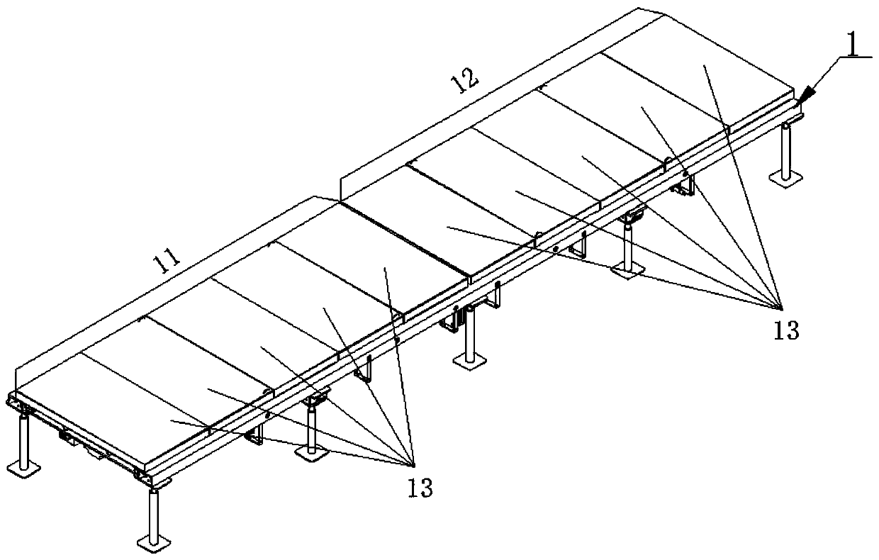 Remote control folding type cable trench cover plate device