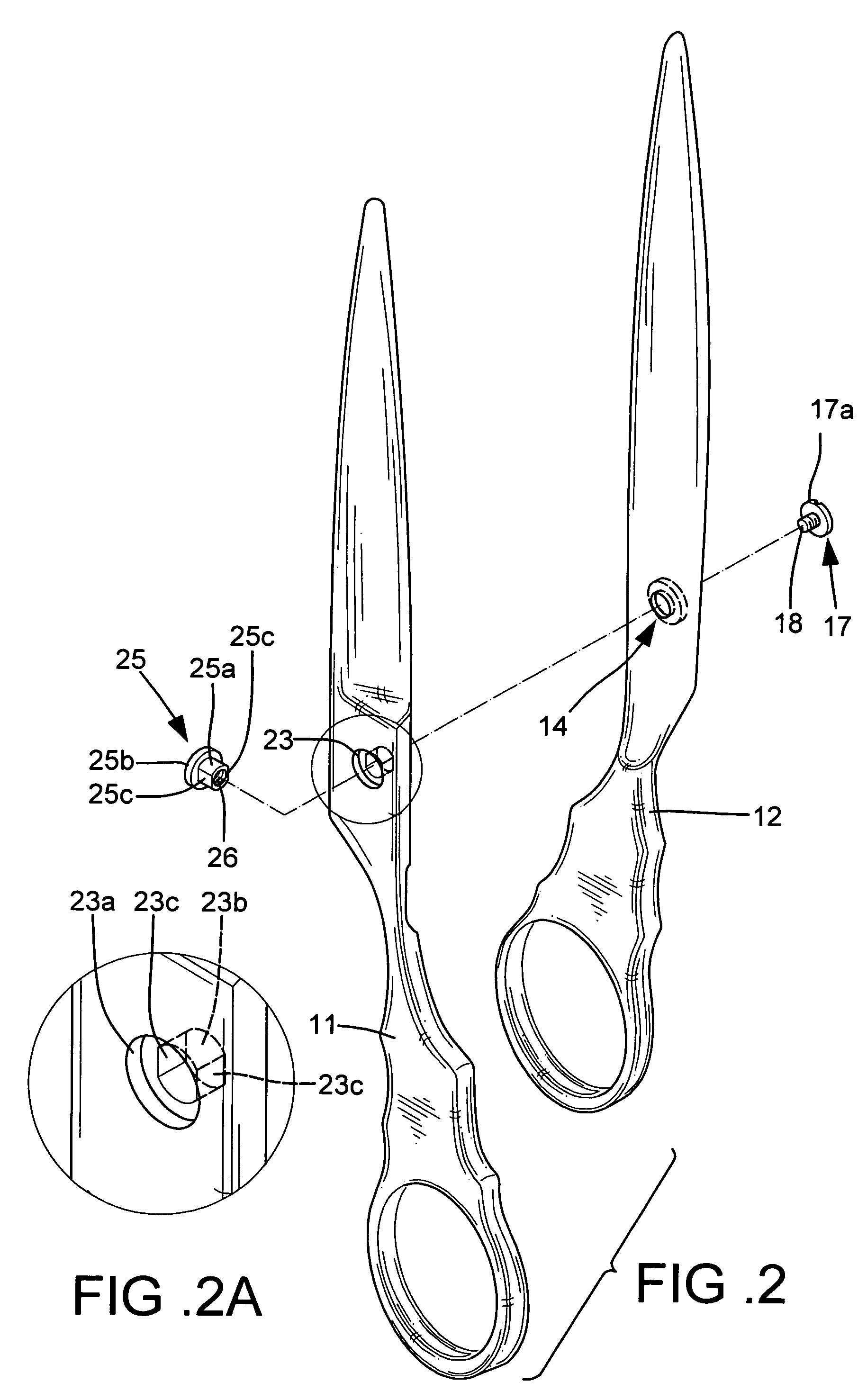 Pivotal device for scissors